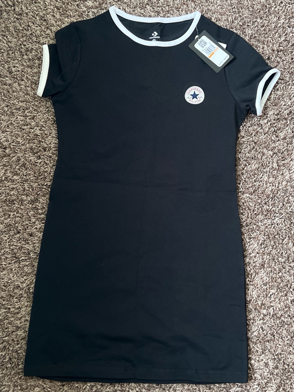 Converse Black Tee Dress with White Trim and All Star Patch